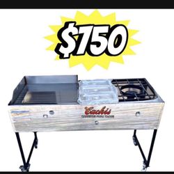 24" Griddle With 3 Warming Trays High Pressure Burner For Pots | Includes Hose With Regulator