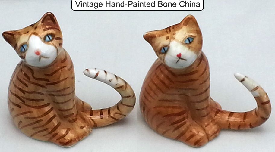 Vintage Bone China Cat Figurines