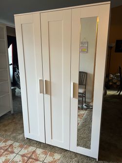 White ikea Brimnes Wardrobe