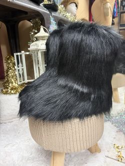 Black Mid Calf Faux Fur Boots 7,8,10