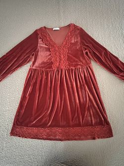RUSTTY DUSTTY Lace Trim Bohemian Mini Dress 2XL Orange