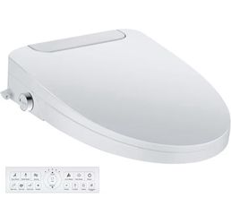 Electric Bidet Toilet Seat, Elongated, Warm Water with Air Dryer, Heated Seat and Slow Close Lid, Front and Rear Wash, LED Nightlight, Wireless Remote