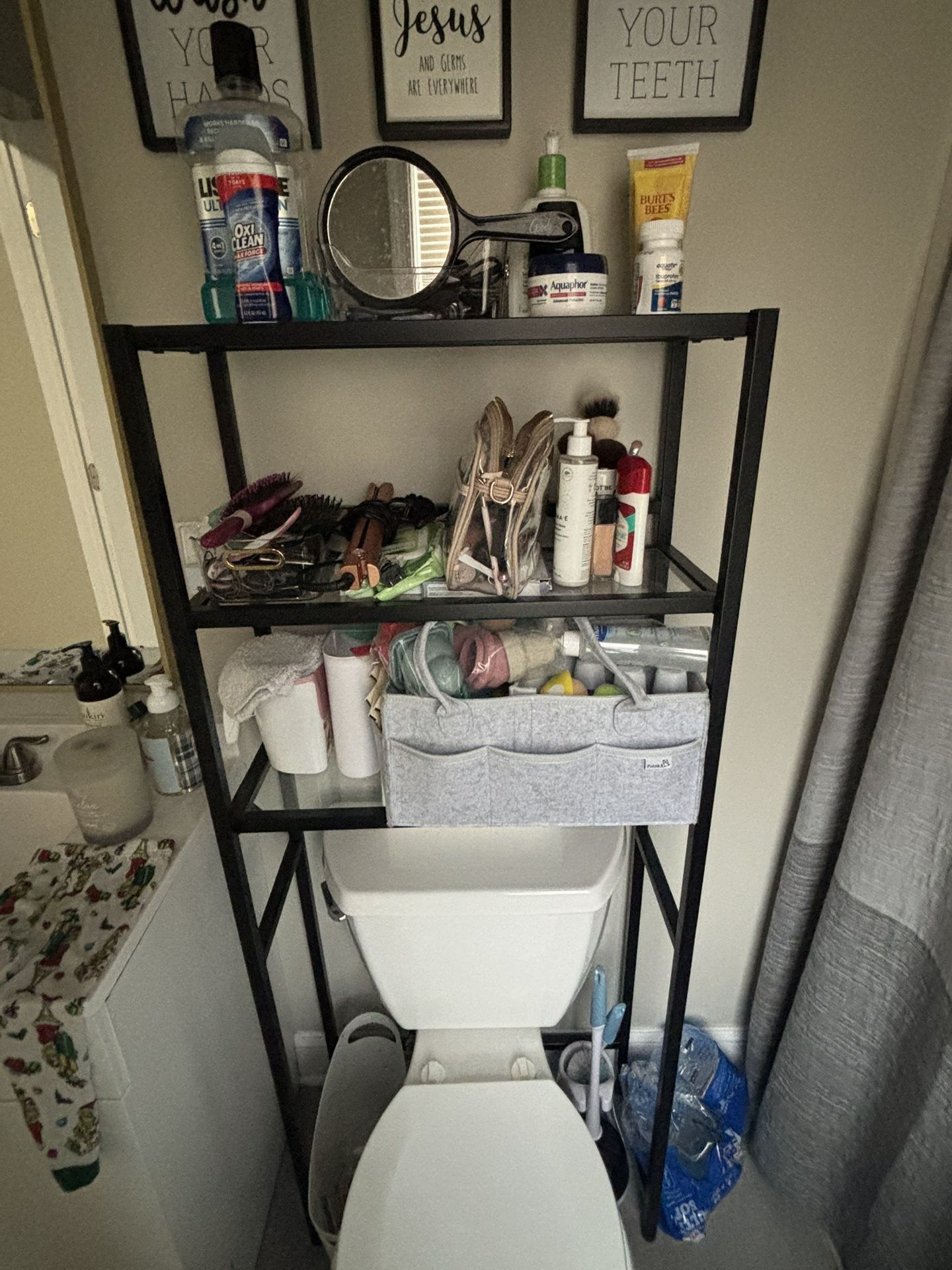 Metal And Glass Toilet Shelf , Shelf Only