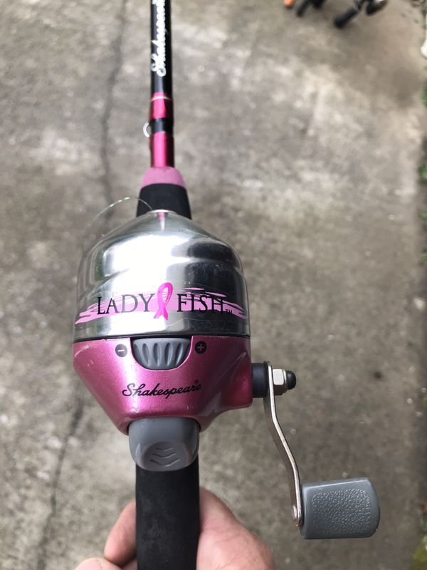 Ladies pink Shakespeare fishing rod and reel for Sale in Acworth, GA