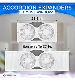 9-Inch Smart WiFi Twin Window Fan – 3-Speed Dual Reversible Exhaust, Cooling & Circulate Modes, Expandable 23.5" to 37"