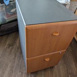 Rolling, Two Level Filing Cabinet 