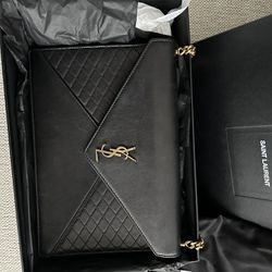 YSL Gaby Chain Bag In Quilted Lambskin Black