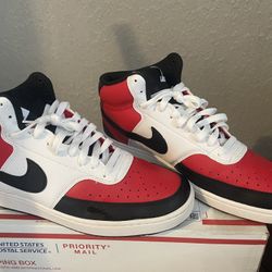 NIKE MENS COURT VISION MID TOP LEATHER FASHION SNEAKER SHOES