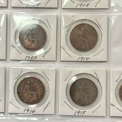 BRITISH LARGE COPPER PENNIES