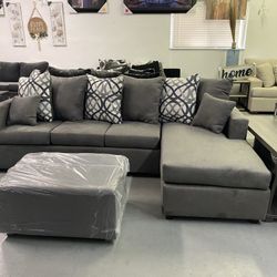 Grey Sectional With Ottoman ¡¡NEW IN STOCK!!
