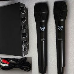 Rockville RKI65BT Karaoke Mixer with Bluetooth Input with Wireless Handheld Mics