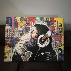 Large 40x30 Banksy Chimp Wall Art