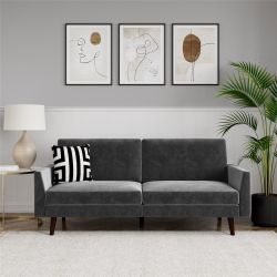 *Brand New* Jules Convertible Sofa, Grey Velvet