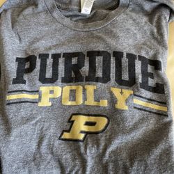 Purdue Poly P University Tee. Gray Nice . Size M