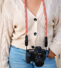 Camera Strap Neck Peak Design Anchors Quick Release Light Red Grey Rope 42"