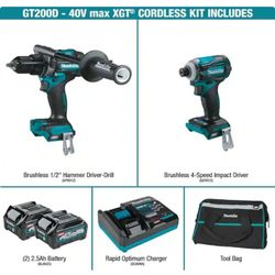 40V Max XGT Brushless Cordless 2-Pc. Combo Kit (Hammer Driver-Drill/Impact Driver) 2.5Ah

