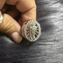 925 Silver Ring with San Jude Design size 10