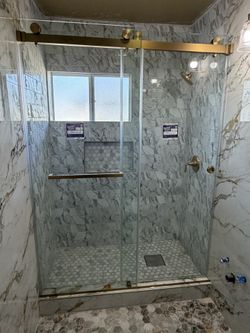 Double Slider Shower Glass
