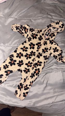 Baby Fleece Floral Footed Zip Romper