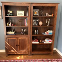 Room & Board LaSalle Solid Wood Bookcases - Pair