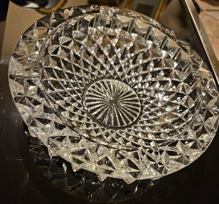 Vintage Hoya Crystal 7 3/4" Ashtray