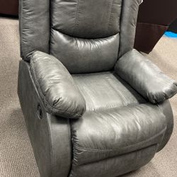 Dark Gray Microfiber Manual Recliner Chair