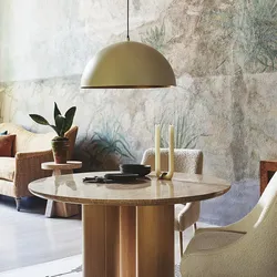 Anthropologie Anya Round 48” Travertine Dining Table