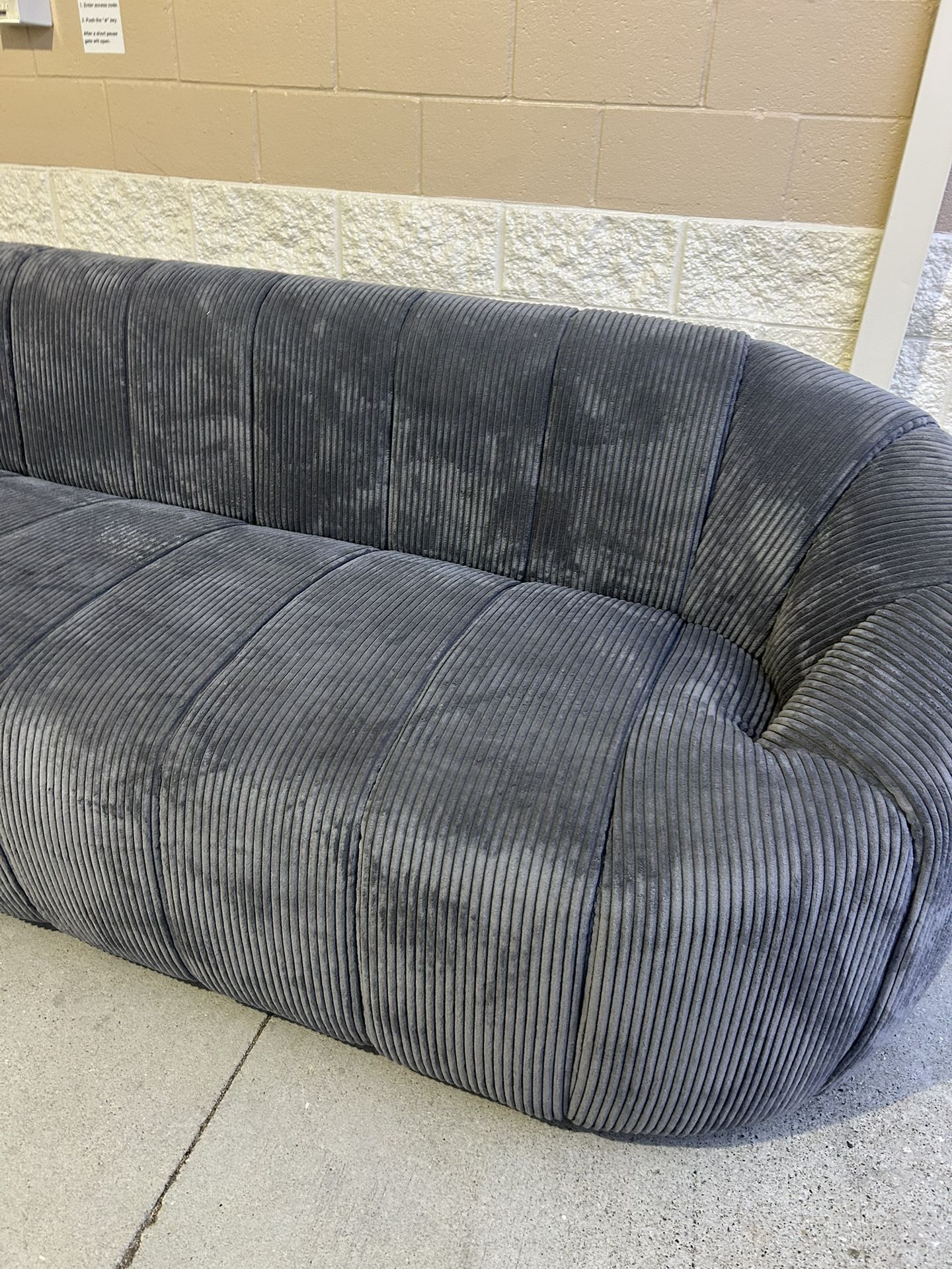 Grey Corduroy Modular Couch 