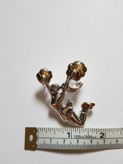 Silver and Gold Cheerleader Pendant/pin