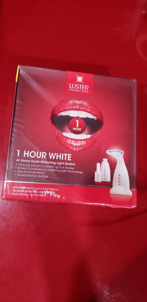 Luster Pro Light Teeth Whitening System 1 Hour White. Luster Premium White Home Kit.  Instructions In English And Spanish 