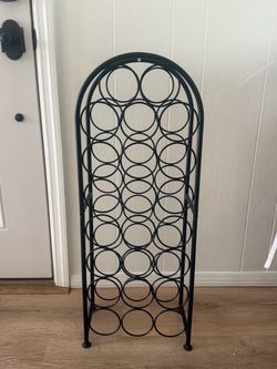 Black Metal Wine Rack Floor Standing - 23 bottles