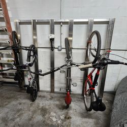 Custom Aluminum Bike Rack Holds x6 Mounts FLUSH to Wall Vertically - Bolts to Wall