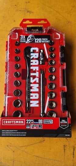 NEW Craftsman 22-Piece SAE/Metric Mechanics Tool Set MULTIPLE AVAILABLE