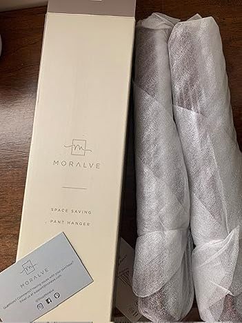 Pants Hangers Space Saving - 2 Pack European Beechwood Scarf and Jean Hangers - Closet Organizer and Space Saver Pant Rack, Leggings Hanger, and Scarf