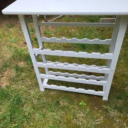 White Wooden Wine Or Bottle Rack