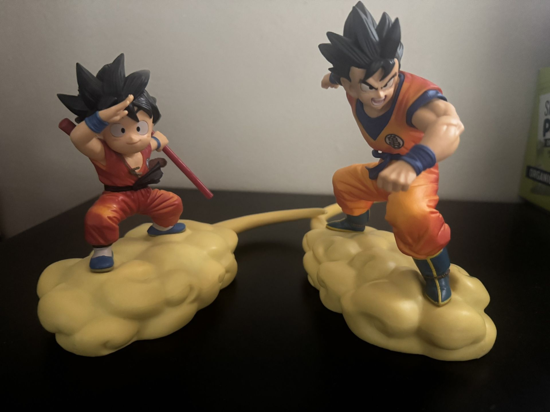 Kid Goku & Adult Goku On Nimbus Cloud
