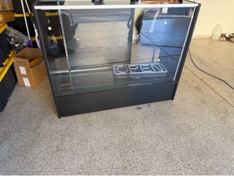 Glass drawer and open sign