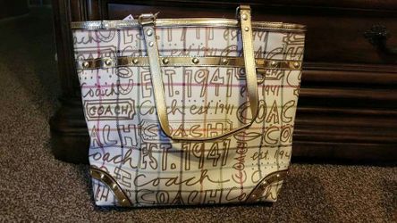Coach Tattersall Graffiti Large Tote