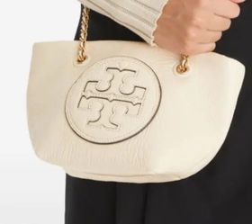 Authentic Tory Burch Ella Crinkle Patent Chain Bag