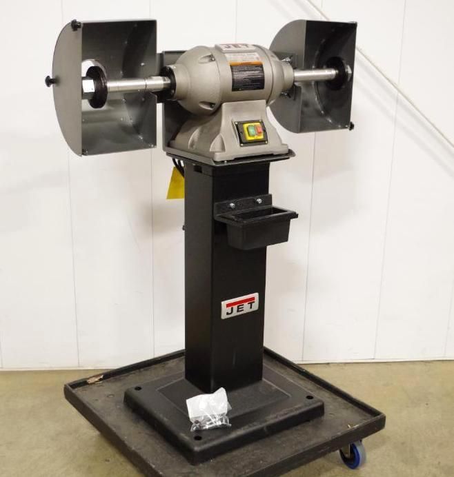JET 12" Industrial Buffer w/ Dust Collection Shrouds & Stand, 2HP, 1PH, 230V, M/N IBG-12SSB