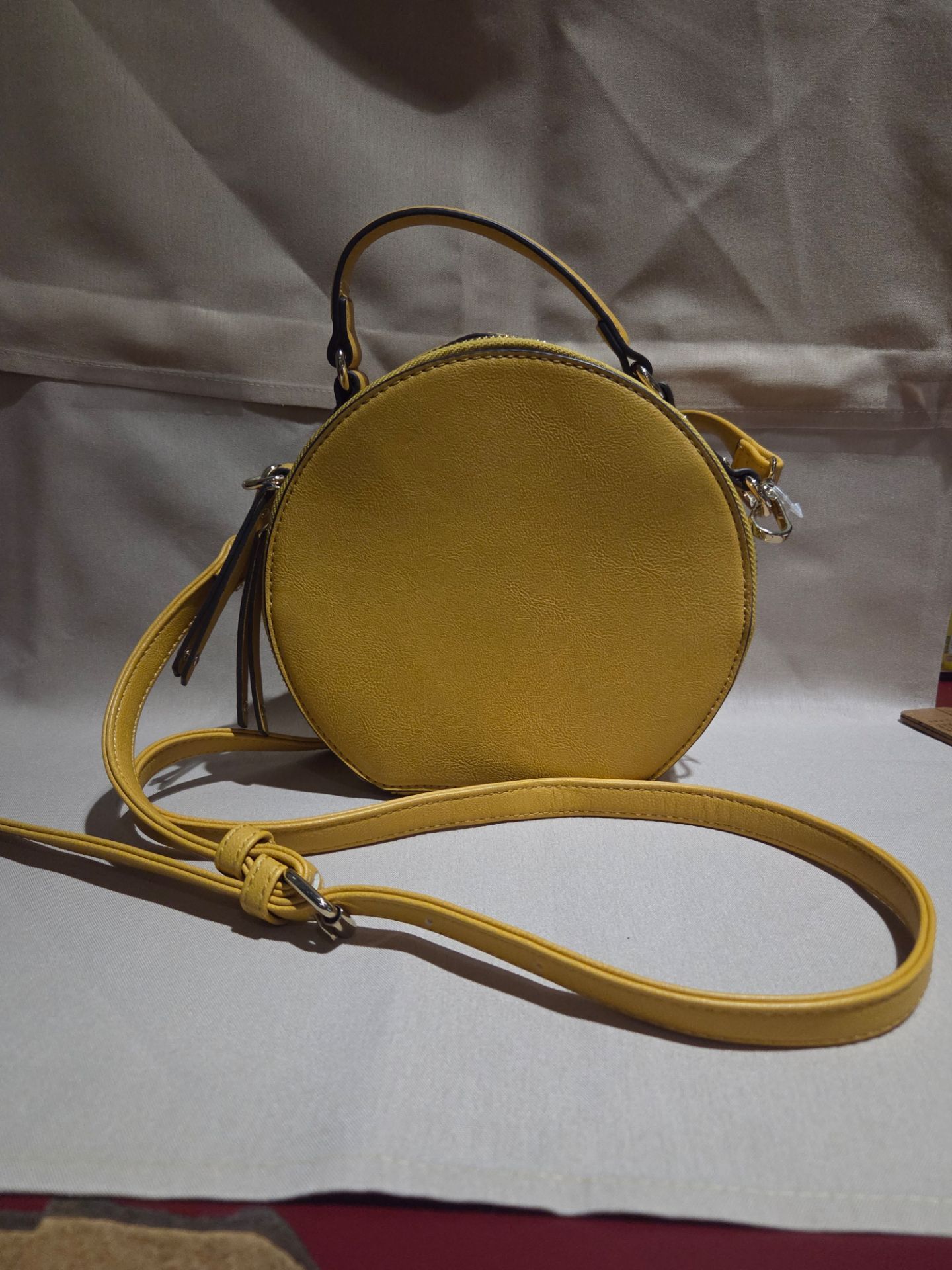 Kelly Katie Mustard Yellow Crossbody Circle Bag. Excellent Condition
