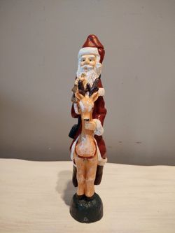 Vintage Old World Santa Candlestick
