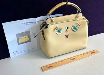 Fendi HypnotEyes Small DotCom Click Satchel Leather Handbag