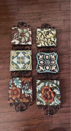 Metal floral tiles