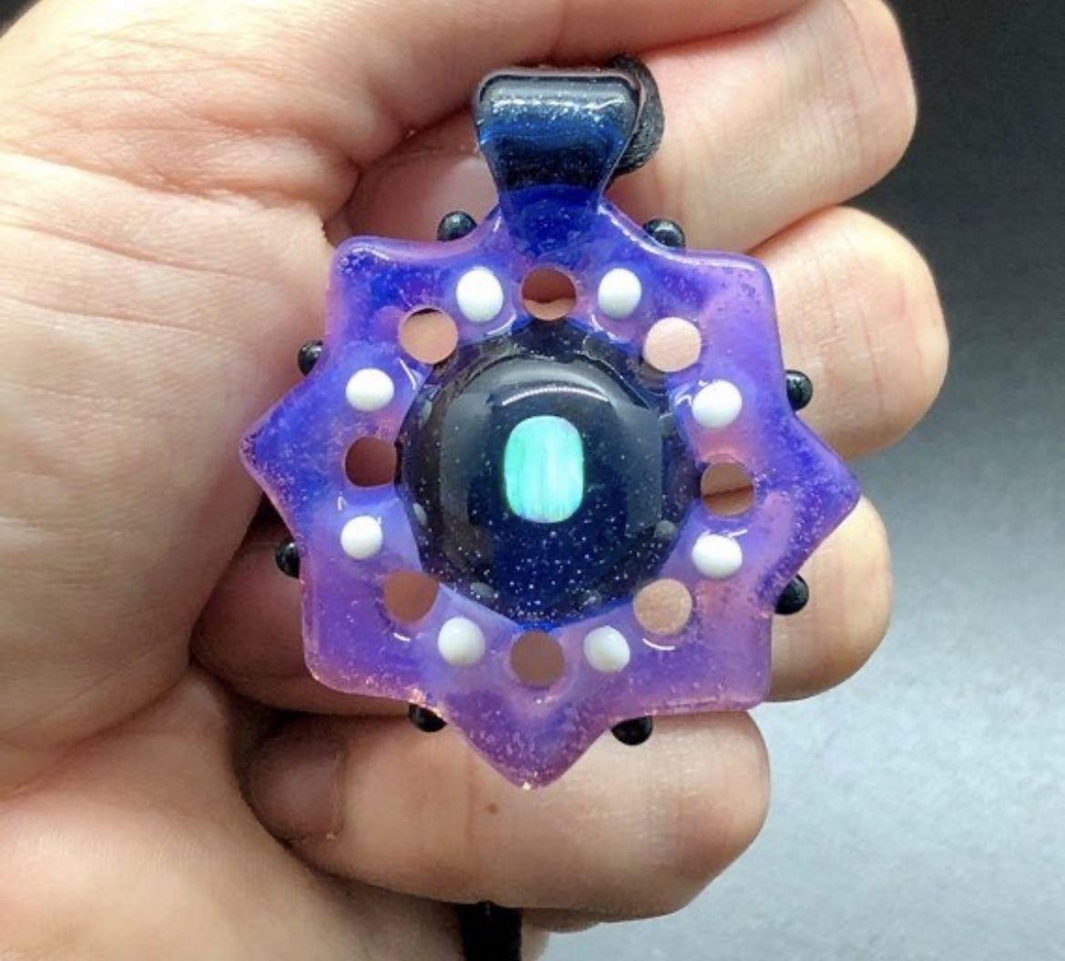 Heady Mandala Glass Pendant With Opal Gym