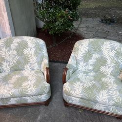 Tommy Bahama Home Bali Hai Palm Frond Accent Side Chairs