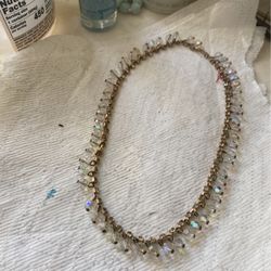 Vintage Mid Century Crystal Bead Choker 