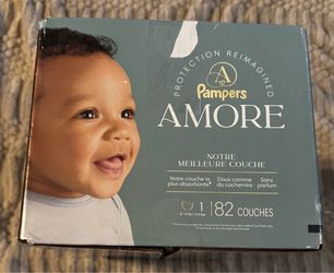 New Pampers Amore Hypoallergenic & Fragrance Free Baby Diapers Size 1 (8-14 lbs), 82 Count