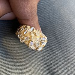 14k gold nugget ring 