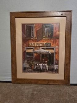 Framed Cafe Roma Art Print